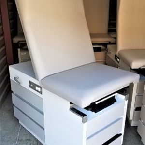Enochs/ Medline New Graphite Upholstery Exam Table w Tan Base rated 600lbs