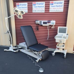 Exam Table for Sale Clinton 80360 Power w New Black Upholstery and Stirrups