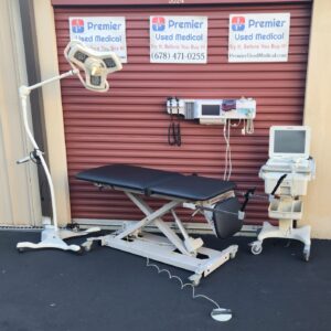 Exam Table for Sale Clinton 80360 Power w New Black Upholstery and Stirrups