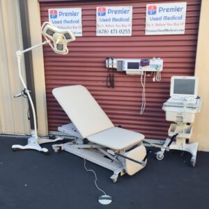 Exam Table for Sale Clinton 80360 Power w New Creme Upholstery and Stirrups