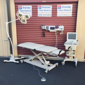 Exam Table for Sale Clinton 80360 Power w New Creme Upholstery and Stirrups