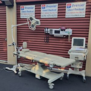 Exam Tables for Sale MPI Model DBI-7407 Ultrasound Table w New Creme Upholstery: Power Base and 4 Knockouts