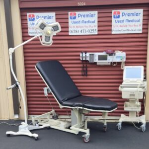 Exam Tables for Sale MPI 8093 w Power Base, Power Back, Power Foot, Trendelenburg, and New Black Upholstery