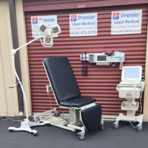 Exam Tables for Sale MPI 8093 w Power Base, Power Back, Power Foot, Trendelenburg, and New Black Upholstery