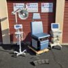 Medical Exam Chair Ritter Midmark Power Model 119 with New Blue Denim Upholstery Brown Base