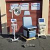 Medical Exam Chair Ritter Midmark Power Model 119 with New Blue Denim Upholstery Brown Base - Image 2