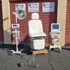 Medical Exam Chair Ritter Midmark Power Model 311 w Rotating Base with New White Upholstery Tan Base