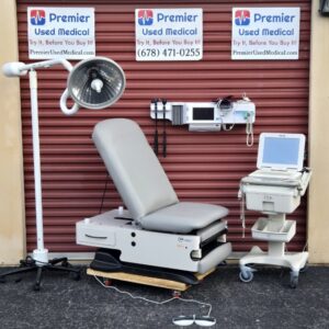 Exam Tables for Sale Electric Hydraulic UMF 4040 with Foot Control New Graphite Upholstery Power Base & Back