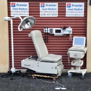 Exam Tables for Sale Electric Hydraulic UMF 4040 with Hand or Foot Control Original New Light Gray Upholstery
