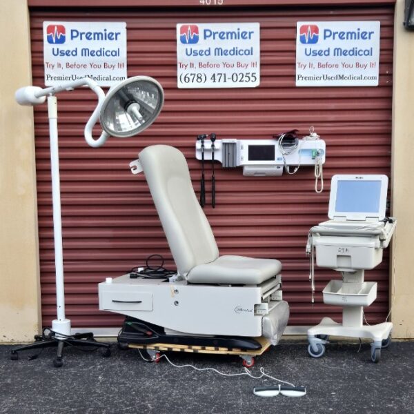 Exam Tables for Sale Electric Hydraulic UMF 4040 with Hand or Foot Control Original New Light Gray Upholstery - Image 3