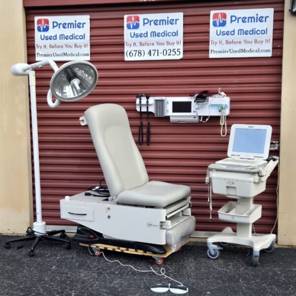 Exam Tables for Sale Electric Hydraulic UMF 4040 with Hand or Foot Control Original New Light Gray Upholstery - Image 6