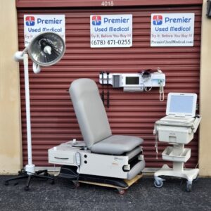 Exam Tables for Sale Electric Hydraulic UMF 4040 with New Graphite Upholstery Power Back & Base Hand Control