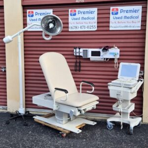 Exam Tables for Sale Electric Hydraulic Intensa Exam Table 460 Power Back & Base with New Creme Upholstery