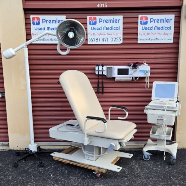 Exam Tables for Sale Electric Hydraulic Intensa Exam Table 460 Power Back & Base with New Creme Upholstery - Image 5