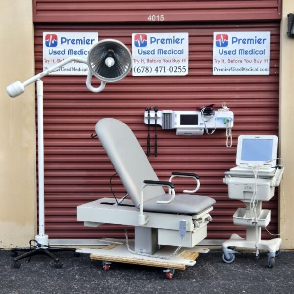Exam Tables for Sale Electric Hydraulic intensa Exam Table 460 Power Back & Base with New Graphite Upholstery - Image 3