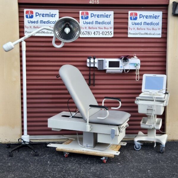 Exam Tables for Sale Electric Hydraulic intensa Exam Table 460 Power Back & Base with New Graphite Upholstery - Image 4