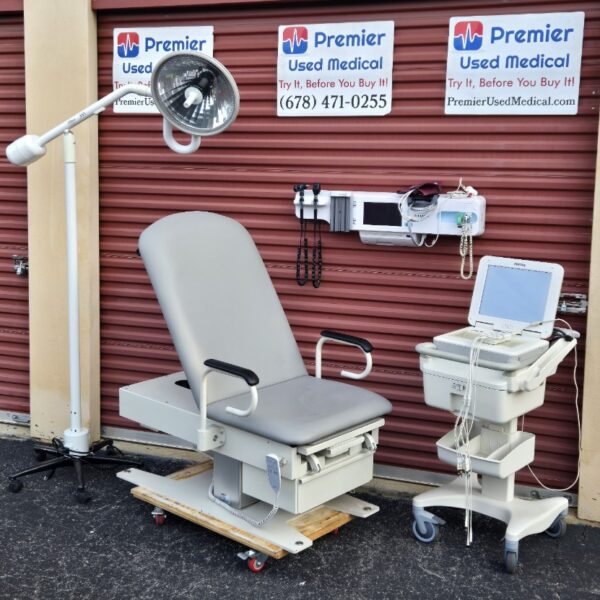Exam Tables for Sale Electric Hydraulic intensa Exam Table 460 Power Back & Base with New Graphite Upholstery - Image 5