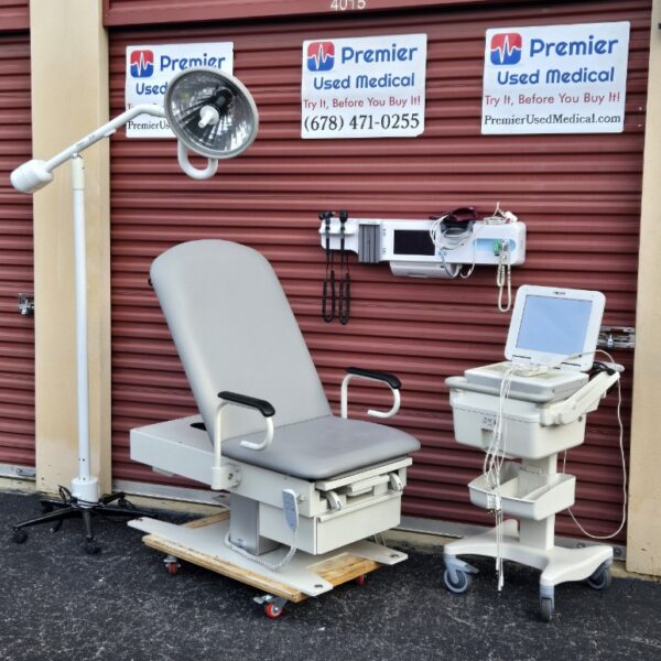 Exam Tables for Sale Electric Hydraulic intensa Exam Table 460 Power Back & Base with New Graphite Upholstery - Image 6