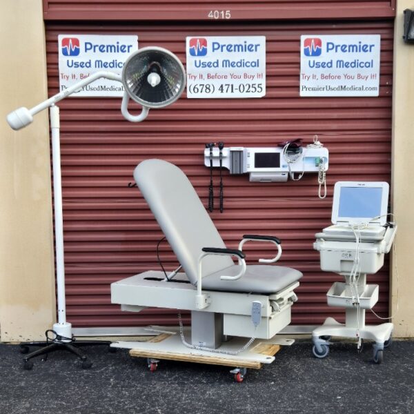 Exam Tables for Sale Electric Hydraulic intensa Exam Table 460 Power Back & Base with New Graphite Upholstery - Image 7