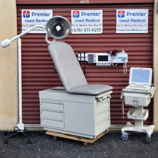 Exam Tables for Sale Manual Intensa Exam Table with New Graphite Upholstery - Image 3