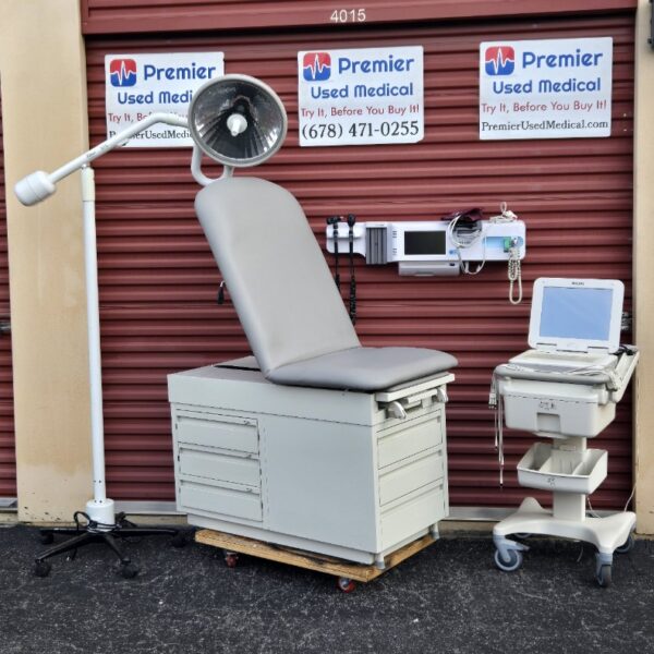 Exam Tables for Sale Manual Intensa Exam Table with New Graphite Upholstery - Image 4