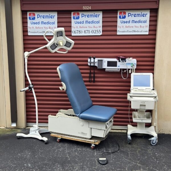 Exam Tables for Sale Electric Hydraulic Midmark Ritter 222 New Blue Upholstery - Image 5