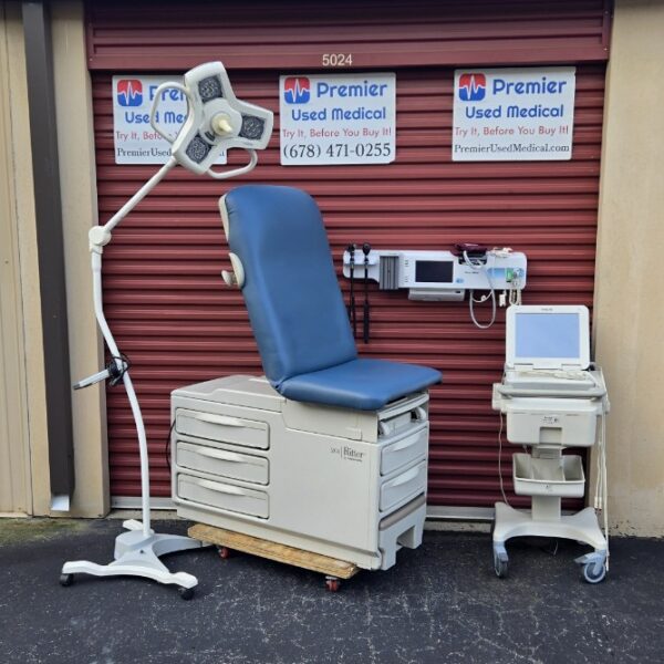 Exam Tables for Sale Stationary Manual Midmark Ritter 204 New Blue Upholstery - Image 3