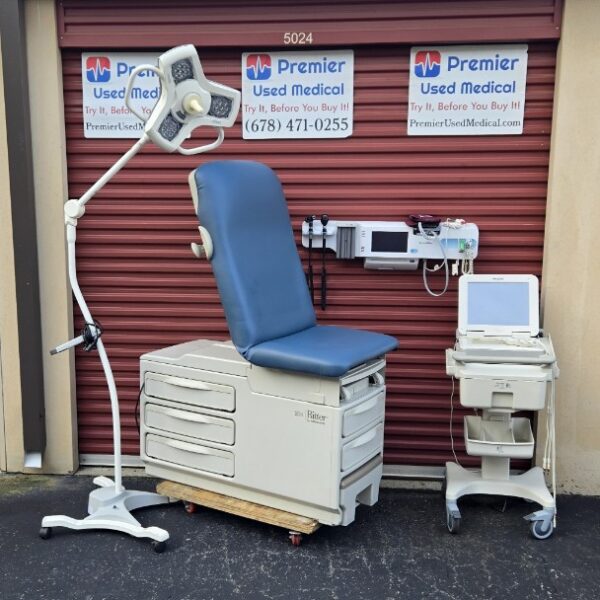 Exam Tables for Sale Stationary Manual Midmark Ritter 204 New Blue Upholstery - Image 6