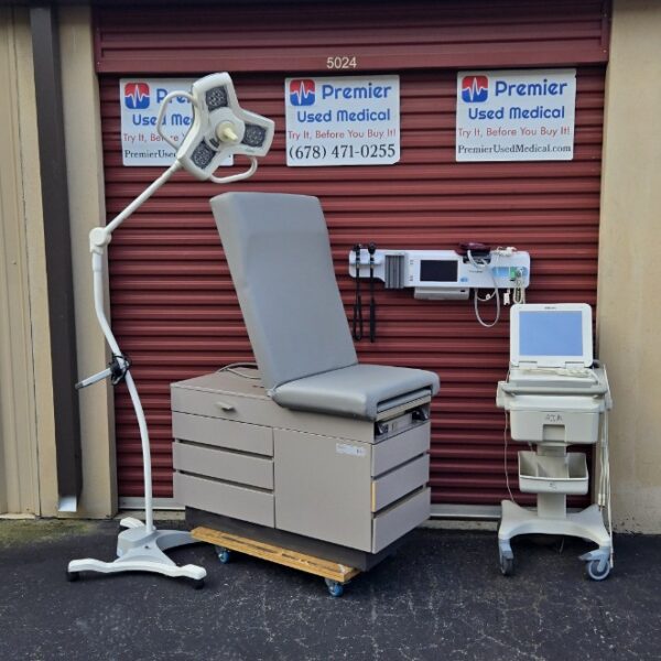 Exam Tables for Sale Stationary Manual Ritter 104 Tan Shell New Graphite Upholstery - Image 3
