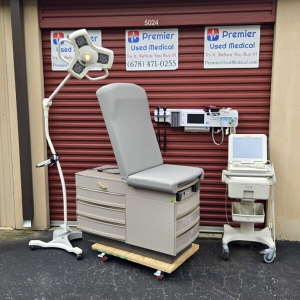 Exam Tables for Sale Stationary Manual Ritter 300 Tan Shell New Graphite Upholstery - Image 2