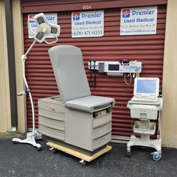 Exam Tables for Sale Stationary Manual Ritter 300 Tan Shell New Graphite Upholstery - Image 3