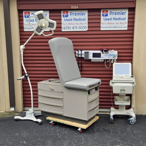 Exam Tables for Sale Stationary Manual Ritter 300 Tan Shell New Graphite Upholstery - Image 4