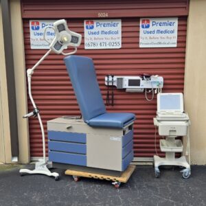 Exam Tables for Sale Stationary Manual Ritter Tan 104 Blue Drawers & New Blue Upholstery