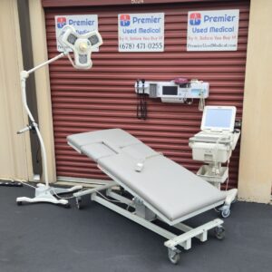 Exam Tables for Sale American Echo Model 96030 with New Graphite Upholstery Power Up & Down and Trendelenburg