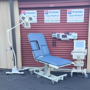 Exam Tables for Sale MPI Model 2284 w New Blue Denim Upholstery w 3 Functions & 2 Knockouts