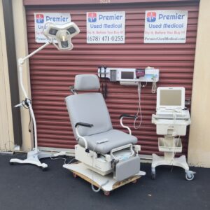 Exam Table Chairs for Sale Electric Hydraulic UMF 4010 Powered with New Graphite Upholstery & Hand Control