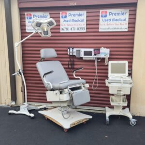 Exam Table Chairs for Sale Electric Hydraulic UMF 4010 Powered with New Graphite Upholstery & Hand Control