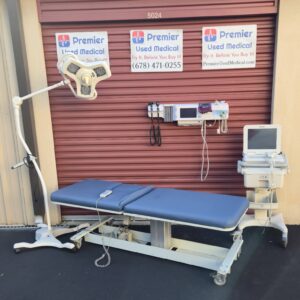 Exam Table for Sale Ultrasound MPI Model 2172 w New Blue Upholstery Power Base & Power Back