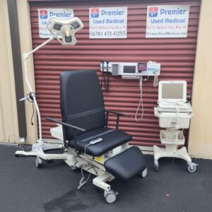 Exam Ultrasound Table Chairs for Sale Electric Hydraulic Biodex Ultra Pro 058-720 with New Black Upholstery & Hand Control