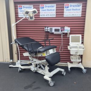Exam Ultrasound Table Chairs for Sale Electric Hydraulic Biodex Ultra Pro 058-720 with New Black Upholstery & Hand Control