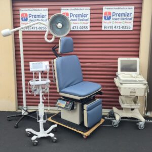 Exam Tables for Sale Electric Hydraulic Ritter Midmark 411 Power Chair with New Denim Blue Upholstery