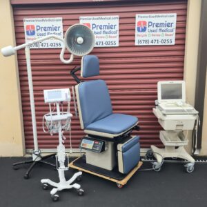 Exam Tables for Sale Electric Hydraulic Ritter Midmark 411 Power Chair with New Denim Blue Upholstery