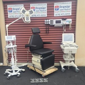 Exam Tables for Sale MTI 436L-115-SB POWER EXAM CHAIR with New black Upholstery